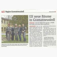 NÖN Artikel Pflanzaktion Volksschule Gramatneusiedl