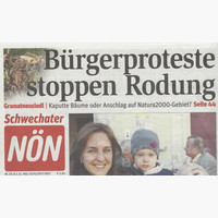 NÖN Titelseite Rodung Windschutzgürtel 2015